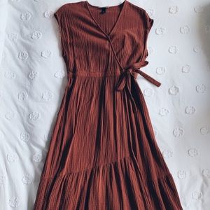 Universal Thread Gauzy Rust Brown Wrap Dress